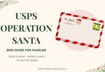 USPS Operation Santa 2026: How to Send a Letter or Adopt a Wish USPS Operation Santa 2026 guide for families with a festive Santa envelope and holly